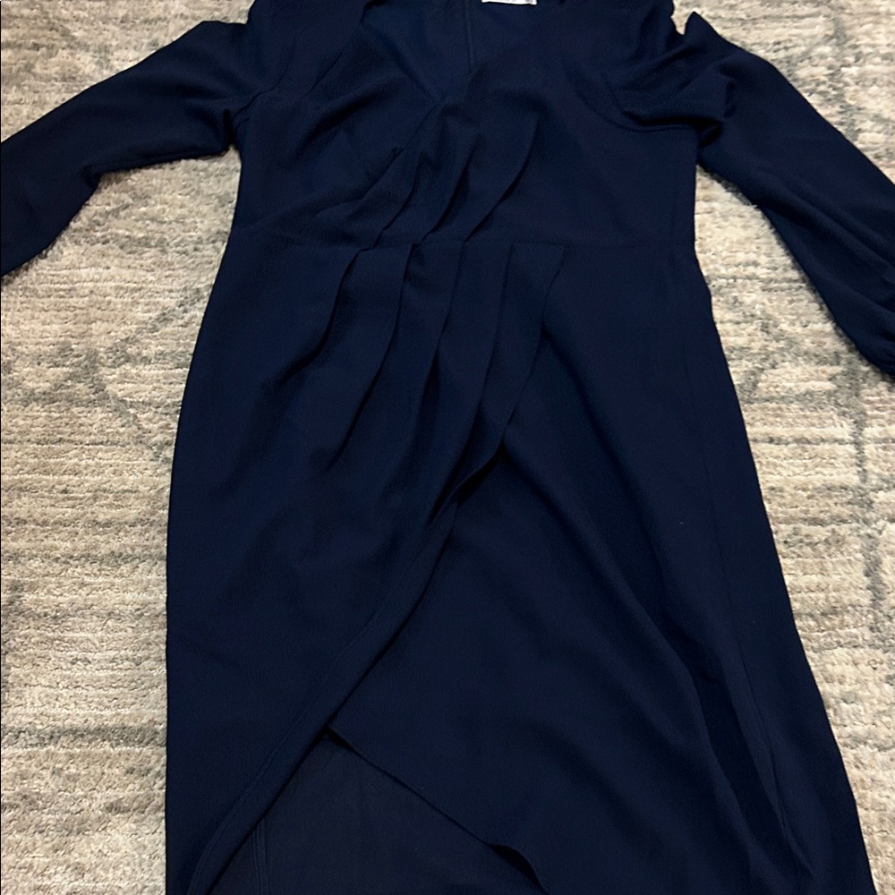 Elegant Long Sleeve Navy Dress